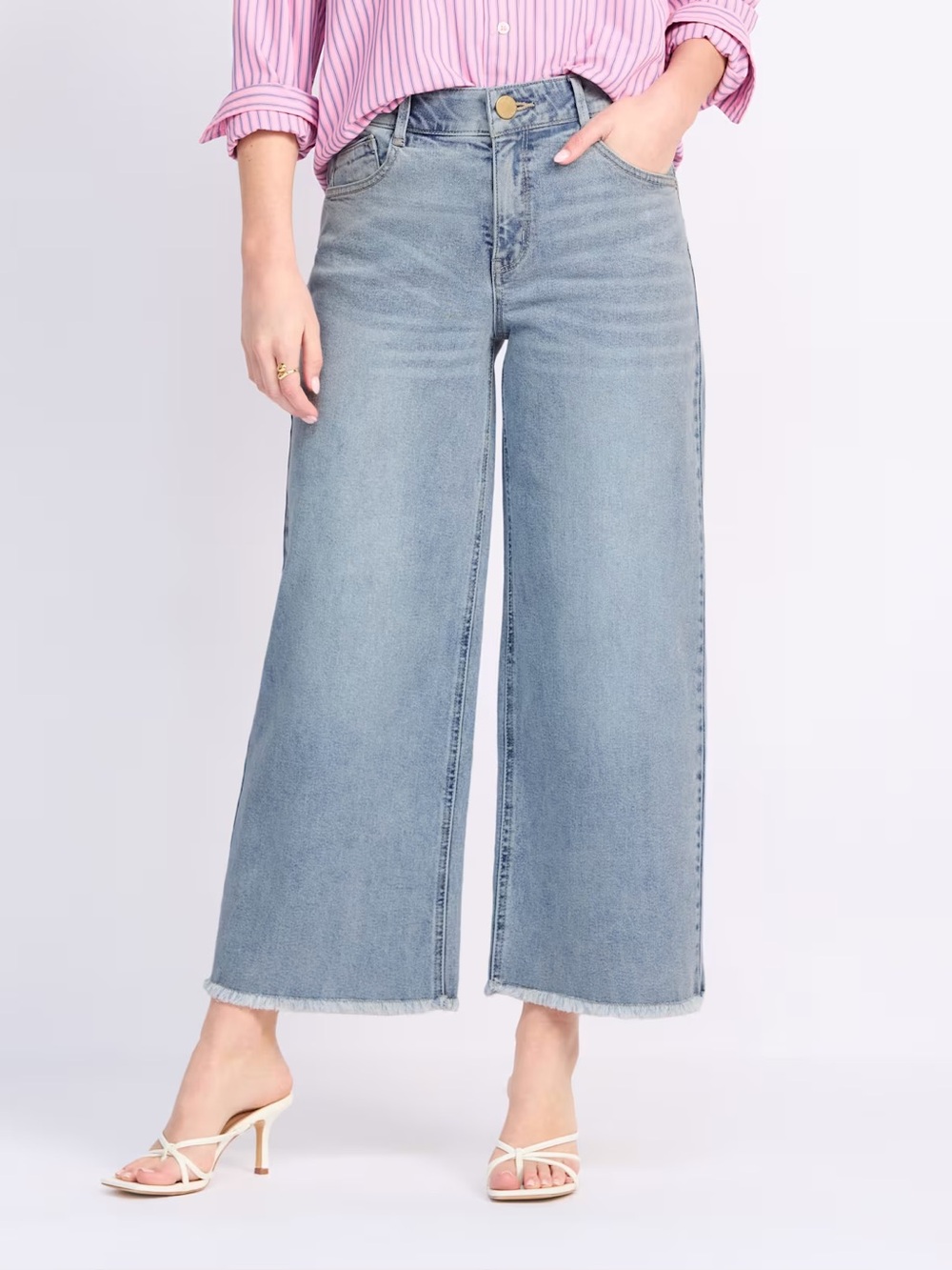 Wit + Wisdom Wyatt Skyrise Round Up Wide Leg  Boyfriend Jean